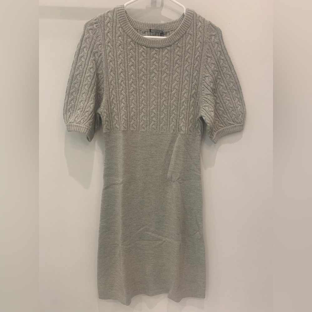 NWT Magaschoni Ash Grey Merino Wool Sweater Dress